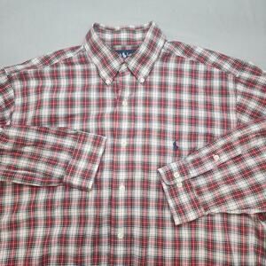 Ralph Lauren Yarmouth Men's Red Tartan Button Up Sz 16 32/33